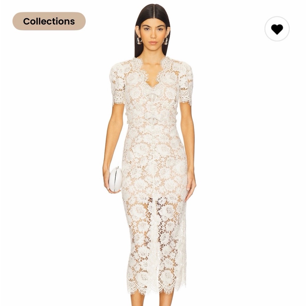 Self-Portrait Ivory Lace Midi Dress
